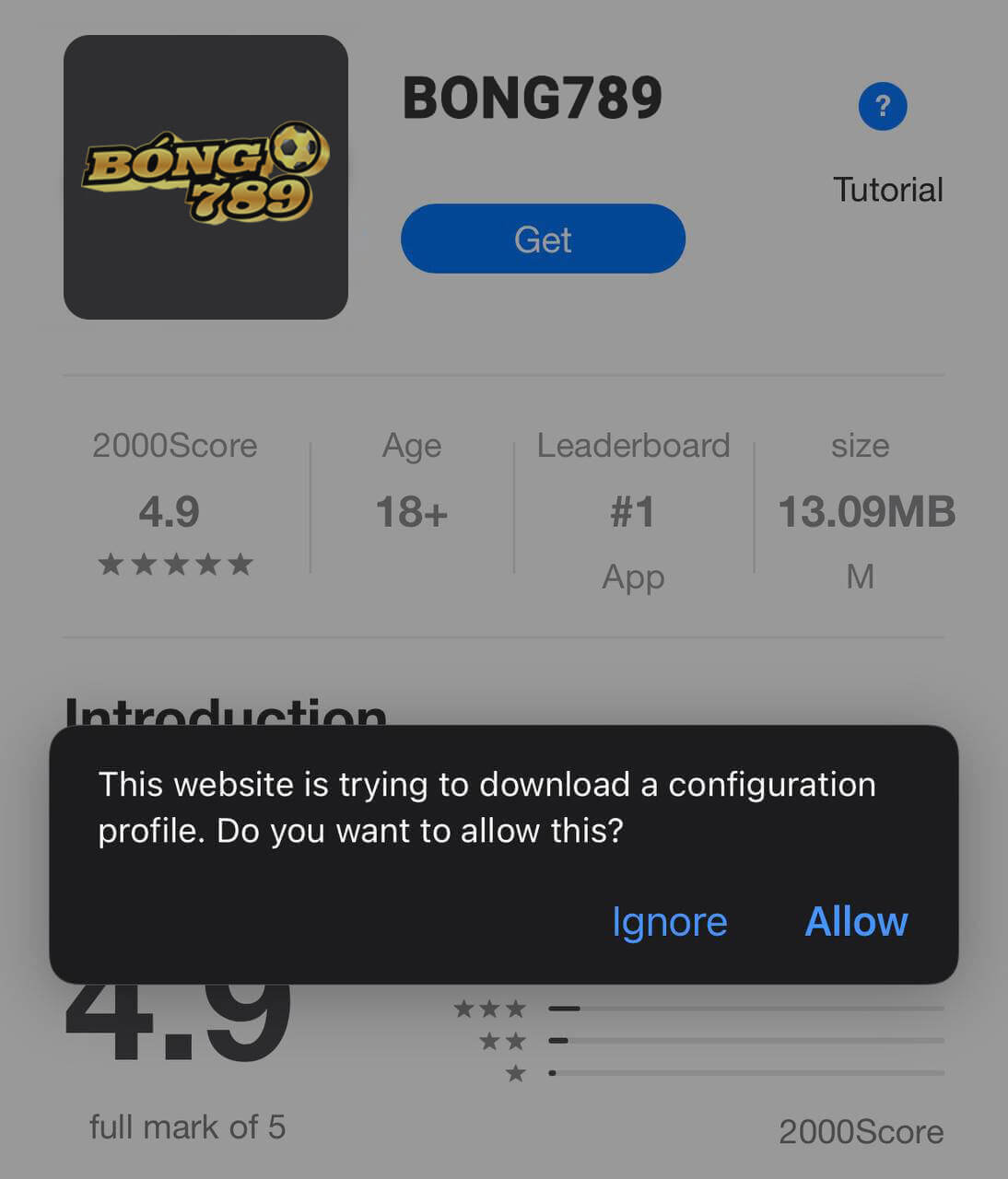 BONG789 IOS Step 1